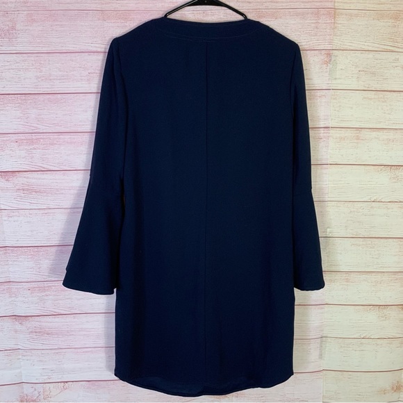 Trina Turk Navy Blue Bell Sleeve Dress Size 2 - Picture 8 of 8